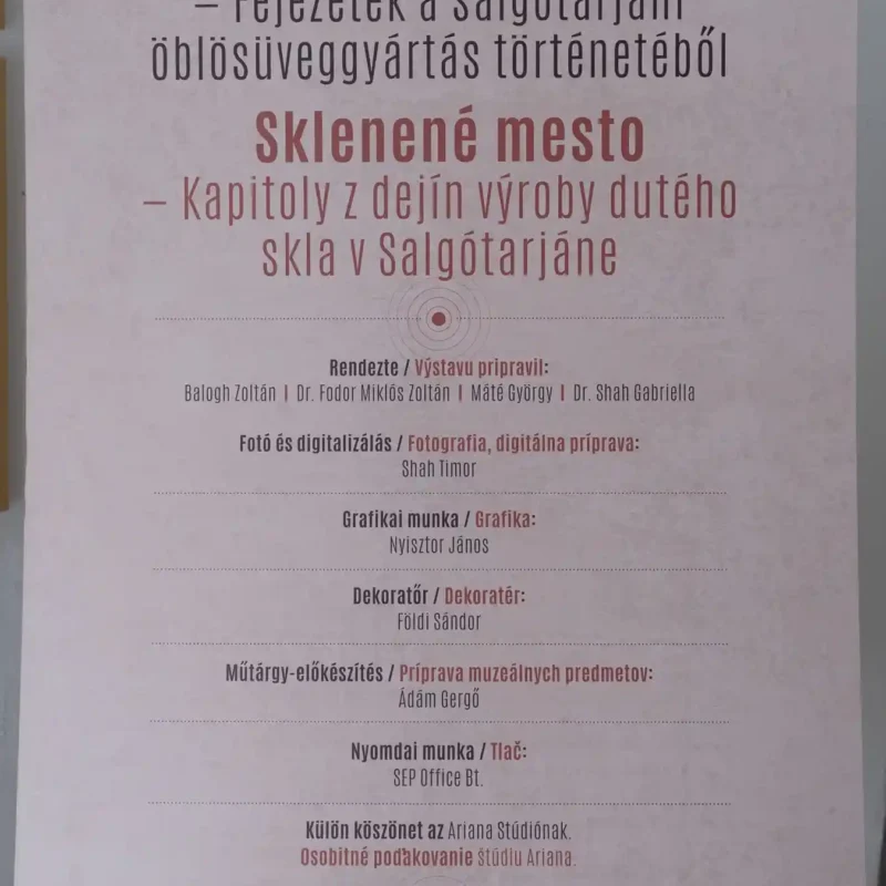 Salgótarján üvegművészete Besztercebányán